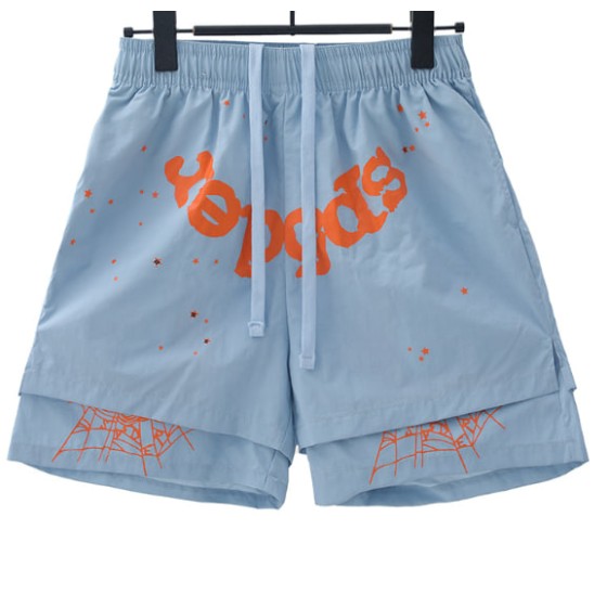 Sp5der Double-Layer Web Logo Swim Shorts